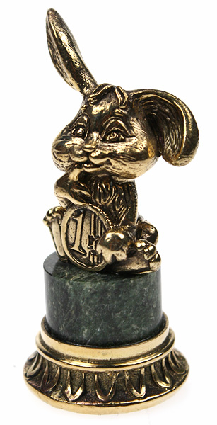 Статуэтка Заяц с евро (ободок с камнем) 7.1.187.1