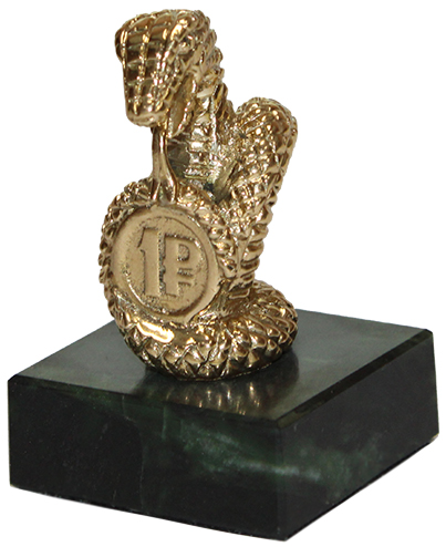 Статуэтка Змейка с рублем на камне 7.1.199.2