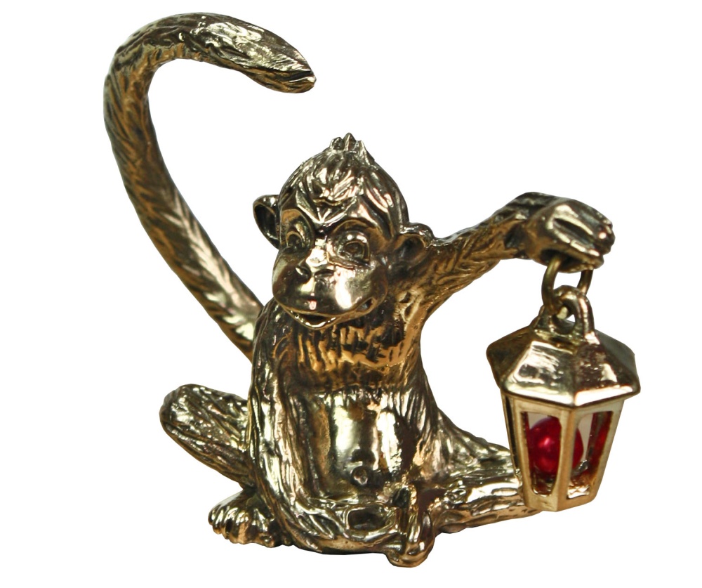 Статуэтка Обезьянка с фонариком  без подставки 7.1.227.2