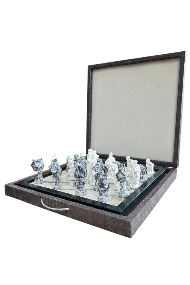 Шахматы подарочные из камня Русские сказки 7.10.22