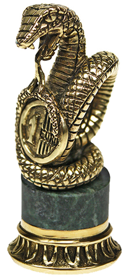 Статуэтка Змейка с рублем на камне с ободком 7.1.199.3