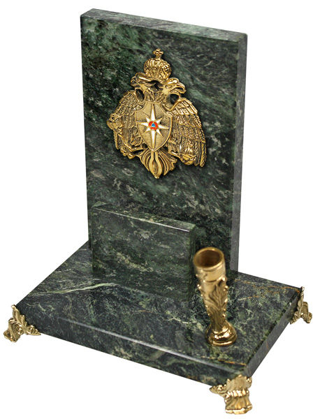 Письменный прибор Герб МЧС с визитницей 7.4.54