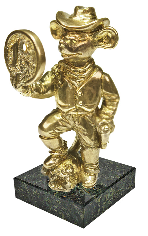 Статуэтка Крыса-Ковбой на камне 7.1.260.1